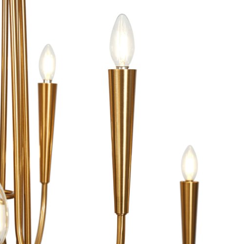 Cenipri 9-Light Brass Chandelier – Electroplated Gold Finish, E12 Sockets - P6 - Image 2