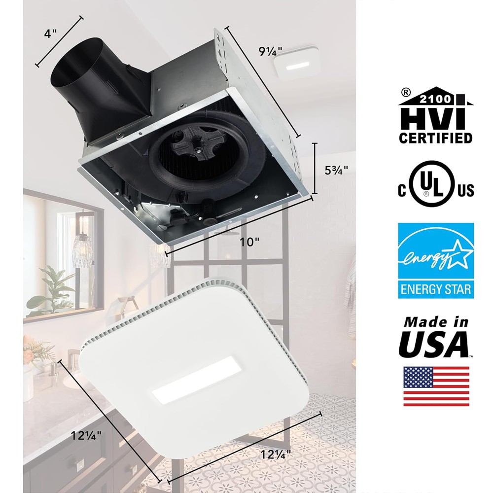 Broan-NuTone AE80LK 80 CFM Ventilation Fan with LED - Image 6