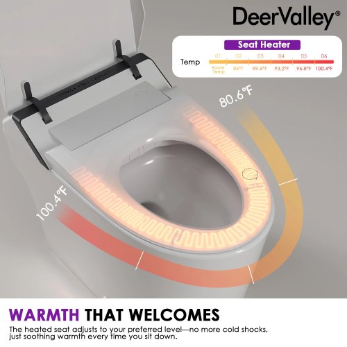 DeerValley DV-1S0289 Smart Bidet Toilet, ADA Height, Auto Flush - Image 7