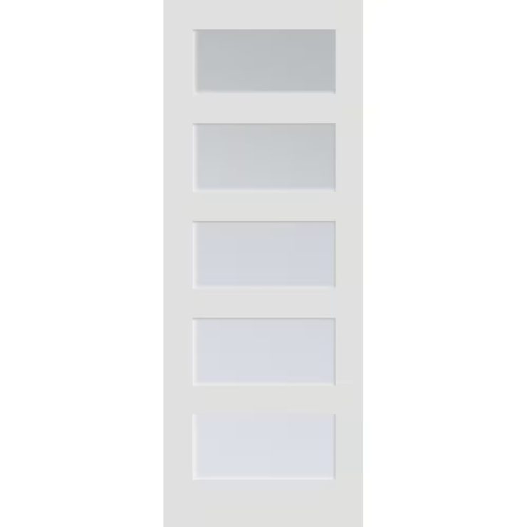 Milette 5-Lite Shaker Interior French Door with White Laminated Glass
