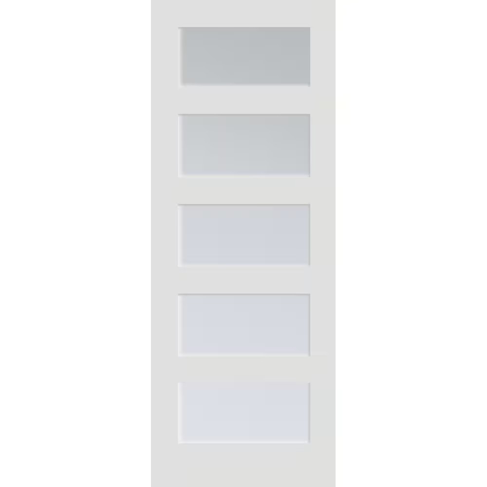 Milette 5-Lite Shaker Interior French Door with White Laminated Glass