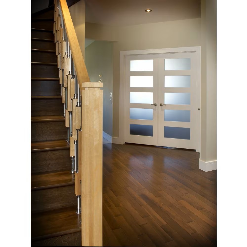 Milette 5-Lite Shaker Interior French Door with White Laminated Glass - Image 4