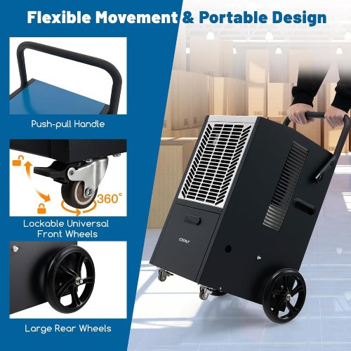 COSTWAY 163 Pint Commercial Dehumidifier with Pump, 4500 Sq. Ft. - Image 6