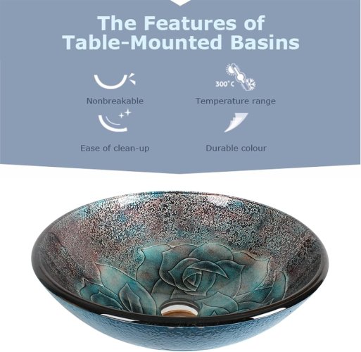 Dawn Round Tempered Glass Vessel Sink – Painted Brown - Image 5