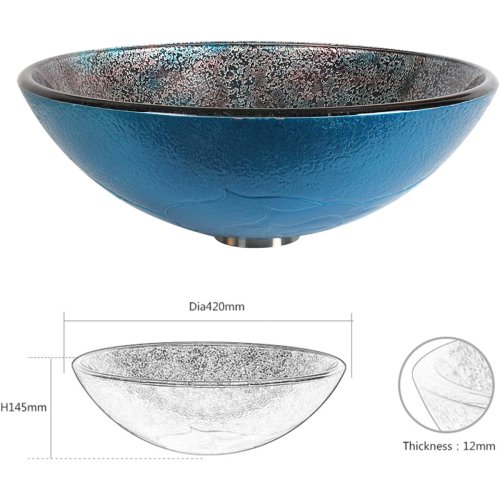 Dawn Round Tempered Glass Vessel Sink – Painted Brown - Image 4