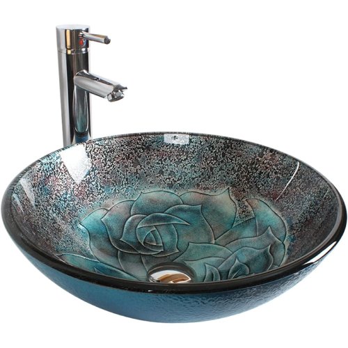 Dawn Round Tempered Glass Vessel Sink – Painted Brown