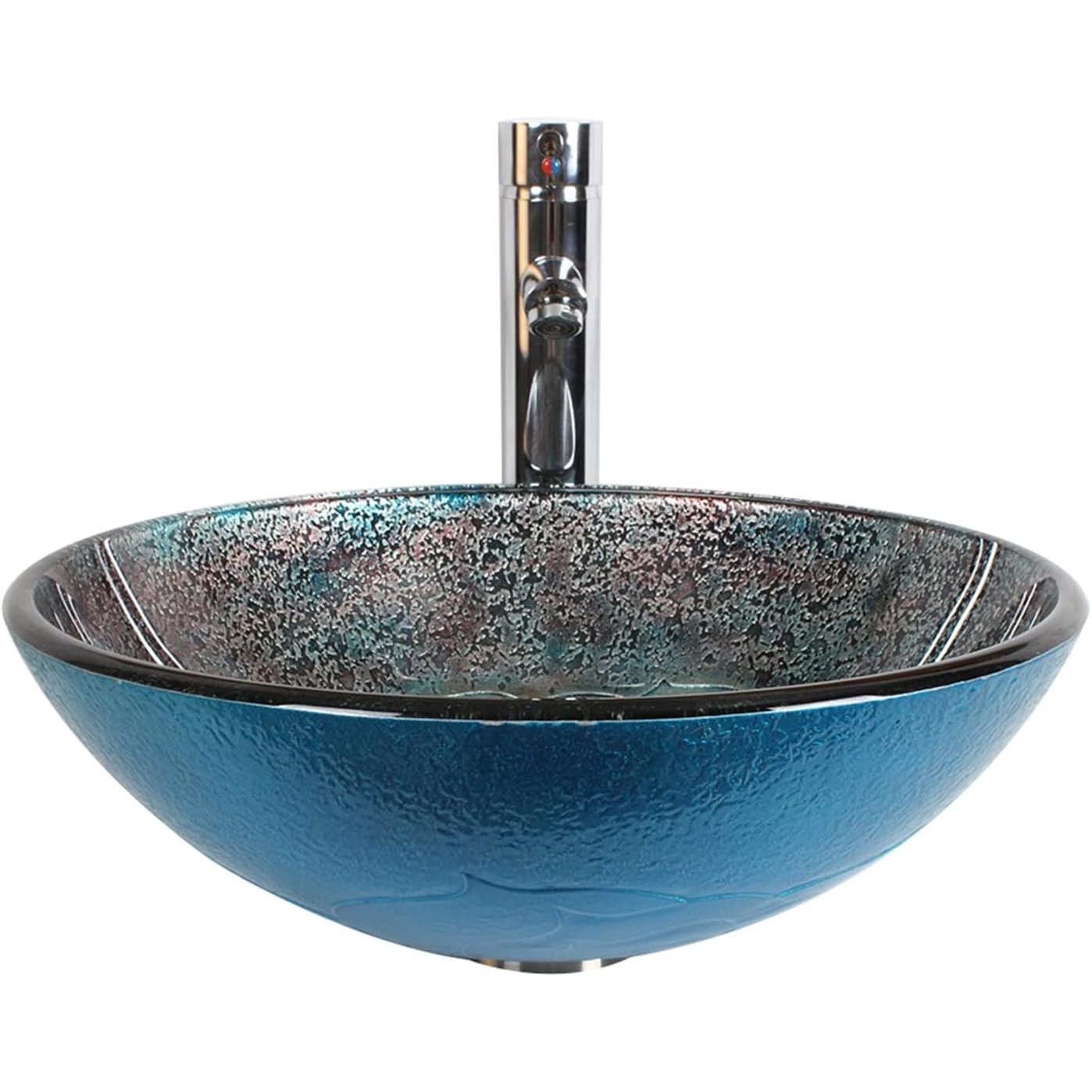 Dawn Round Tempered Glass Vessel Sink – Painted Brown - Image 3