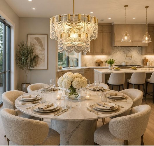 Tinkoso 9-Light Crystal Glass Chandelier, Gold Brass - Image 3
