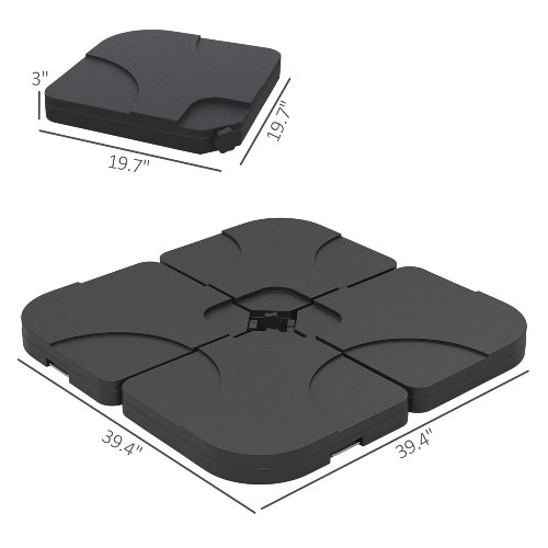 Outsunny 4-Piece Offset Patio Umbrella Base Weight Set (Black) - P15 - Image 7