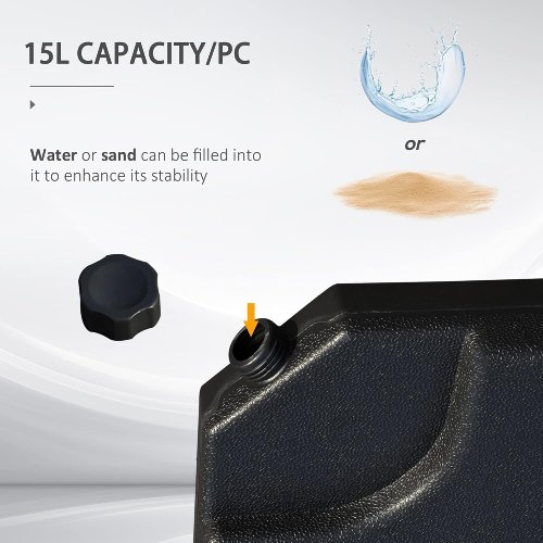 Outsunny 4-Piece Offset Patio Umbrella Base Weight Set (Black) - P15 - Image 3