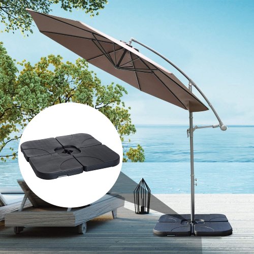 Outsunny 4-Piece Offset Patio Umbrella Base Weight Set (Black) - P15