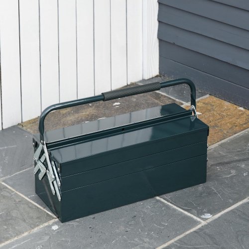 DURHAND 22-Inch Metal Tool Box – Portable 5-Tray Cantilever Steel Tool Chest - P19