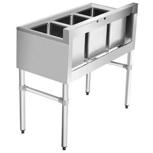 Costway Stainless Steel 3-Compartment Commercial Kitchen Utility Sink with Adjustable Legs - P24 - Image 5