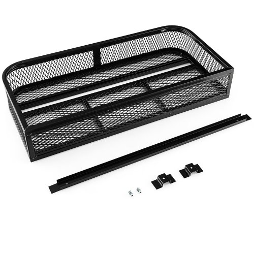 Costway Universal ATV Front Cargo Basket Rack, Heavy-Duty Steel Luggage Carrier - P25