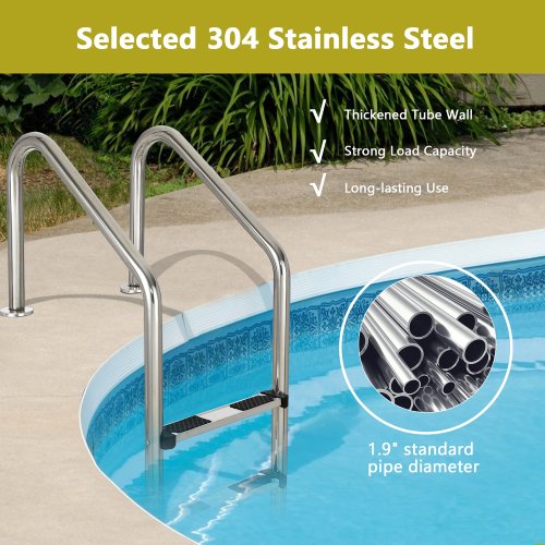 Costway 3-Step In-Ground Swimming Pool Ladder with Anti-Slip Steps - P26