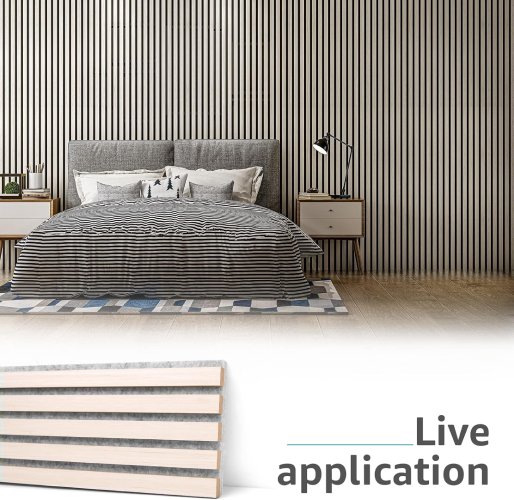 Art3d 4-Pack Soundproof Wood Wall Panels, White Elm - P28