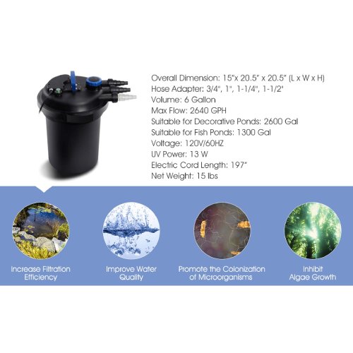 Costway 4000 Gallon Pond Pressure Bio Filter with 13W UV Light - P29 - Image 3
