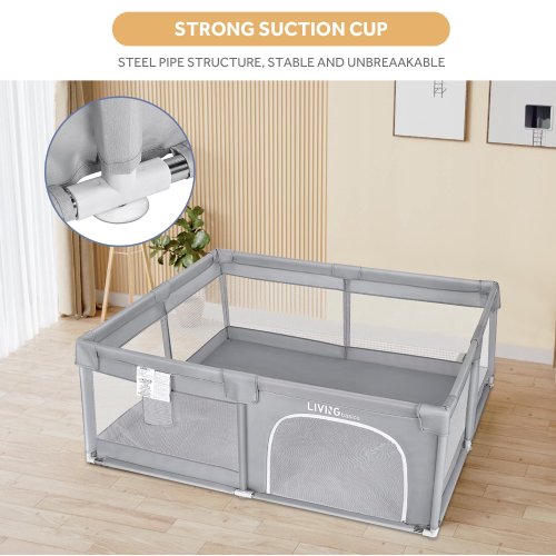 LIVINGbasics Extra Large 73" Baby Playpen with Gate - P30 - Image 7