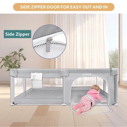 LIVINGbasics Extra Large 73" Baby Playpen with Gate - P30 - Image 6