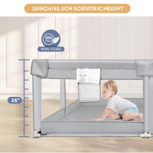 LIVINGbasics Extra Large 73" Baby Playpen with Gate - P30 - Image 4