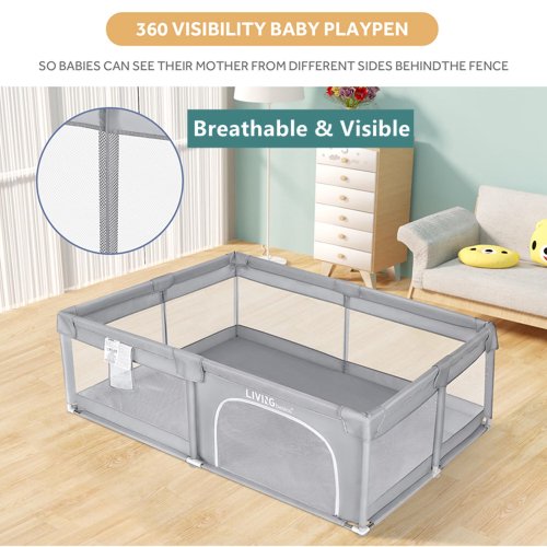 LIVINGbasics Extra Large 73" Baby Playpen with Gate - P30 - Image 2