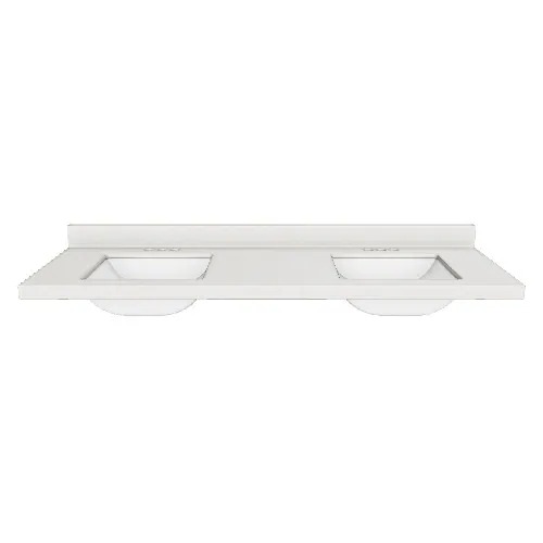 Dune 61-in Solid Surface Double Sink Bathroom Vanity Top - P35 - Image 5