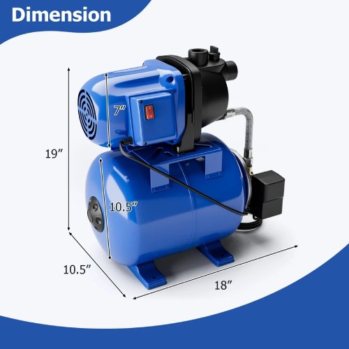Costway 1200W Shallow Well Garden Water Pump with Pressure Tank - P39 - Image 2