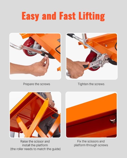 VEVOR 499 kg Hydraulic Lift Table Cart, 28-90 cm Scissor Lift - P44 - Image 6