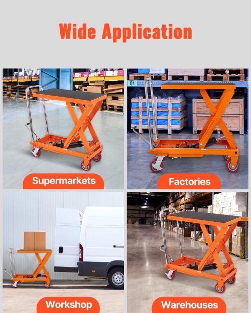 VEVOR 499 kg Hydraulic Lift Table Cart, 28-90 cm Scissor Lift - P44 - Image 4