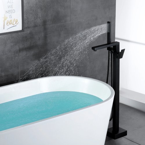 RBROHANT RUF-005-BL Floor-Mounted Clawfoot Tub Faucet with Handshower - P57