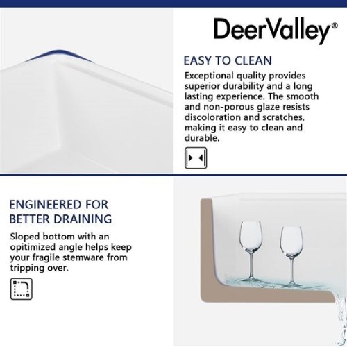 DeerValley 33" White Fireclay Farmhouse Workstation Kitchen Sink - P7 - Image 5