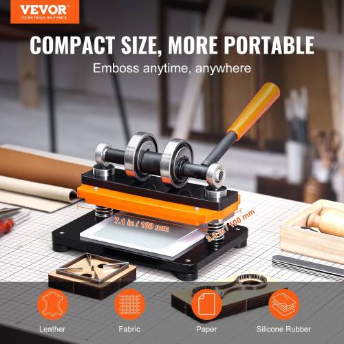 VEVOR Leather Cutting & Embossing Machine, 7.1" x 3.9" Manual Die Cutter - Image 6