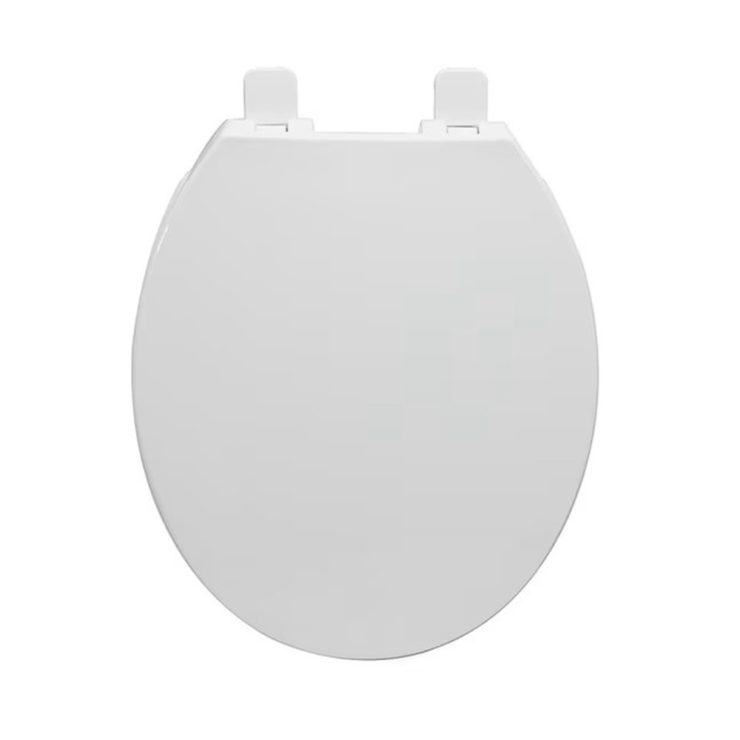 Project Source White Round Soft Close Plastic Toilet Seat