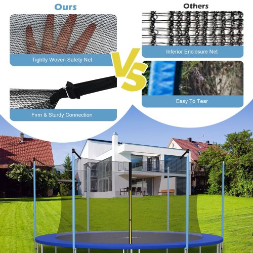 16FT Trampoline Replacement Safety Enclosure Net – Weather-Resistant PE Mesh, Black - P2 - Image 3