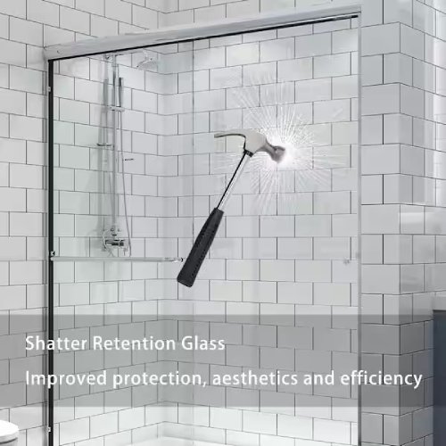 TOOLKISS 46–48 in. W × 72 in. H Sliding Framed Shower Door, Chrome - P4 - Image 2