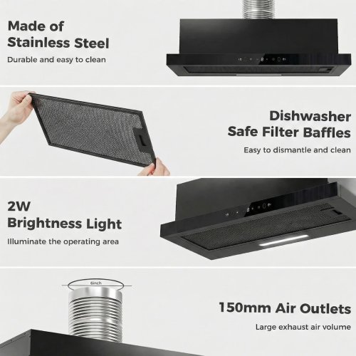 Advwin 30" 750 CFM Pull-Out Range Hood Insert - Image 6