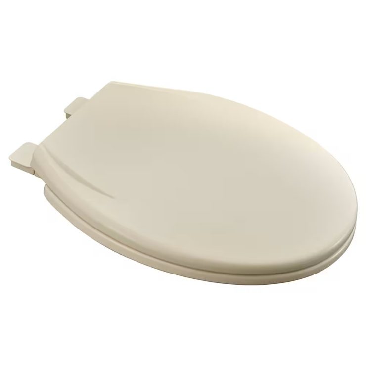 American Standard MightyTuff Slow Close Round Front Toilet Seat in Bone
