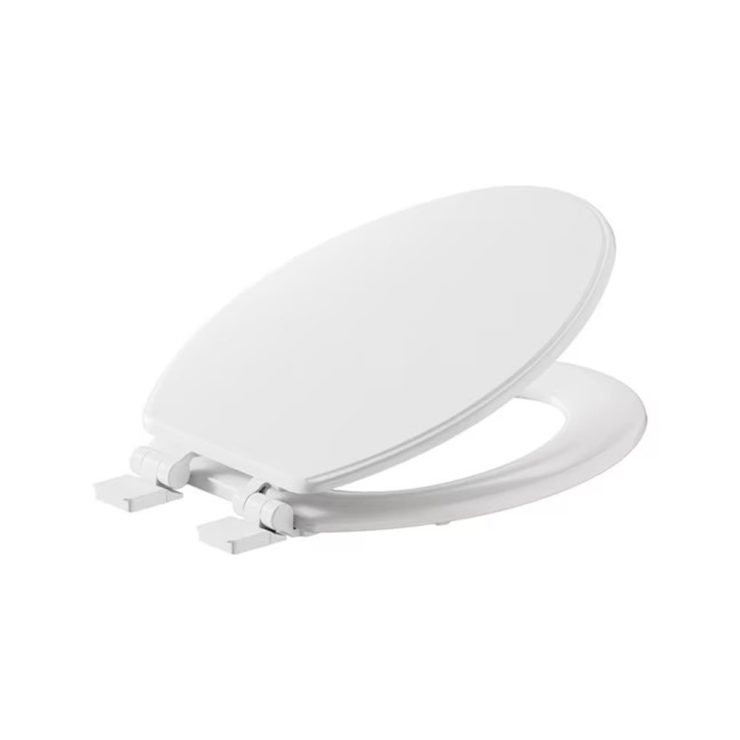 American Standard Moments Wood White Elongated Soft Close Toilet Seat